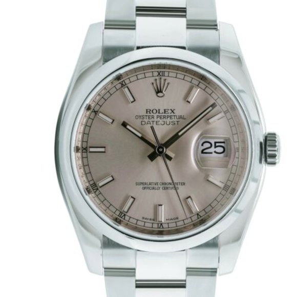 ROLEX DATEJUST UNISEX WATCH 36 MM SILVER INDEX DIAL STEEL SMOOTH OYSTER 116200 - Picture 9 of 9